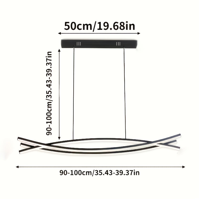 Araña LED moderna, lámpara colgante artística minimalista, lámpara colgante creativa de lujo con tira LED para restaurantes y bares, cable ajustable, ideal para sala, balcón, pasillo, dormitorio, comedor - incluye hardware de instalación, conexión eléctr