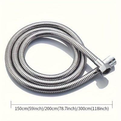 1pc Manguera de Ducha de Acero Inoxidable Resistente - Antiatascos y Anti-fugas con Conexión G1/2, Tubo Flexible a Alta Presión para Bañera, Lavado de Mascotas o Ducha - Fácil Instalación, Tubería Corrosiva para Uso Doméstico o Comercial, Accesorio Versá
