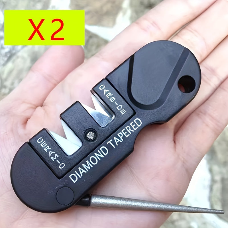Afilador de Cuchillos de Bolsillo 4-en-1 - Multifuncional, Herramienta de Afilado de Acero de Tungsteno de Alta Durabilidad para Cuchillas Rectas y Dentadas