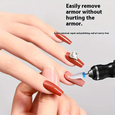 Juego de limas de uñas recargables por USB con 18 cabezales de pulido, herramienta portátil de manicura y pedicura eléctrica, batería de litio duradera y sin olor, incluye lima de uñas y empujador, esencial para salón en casa, regalo de cumpleaños para m