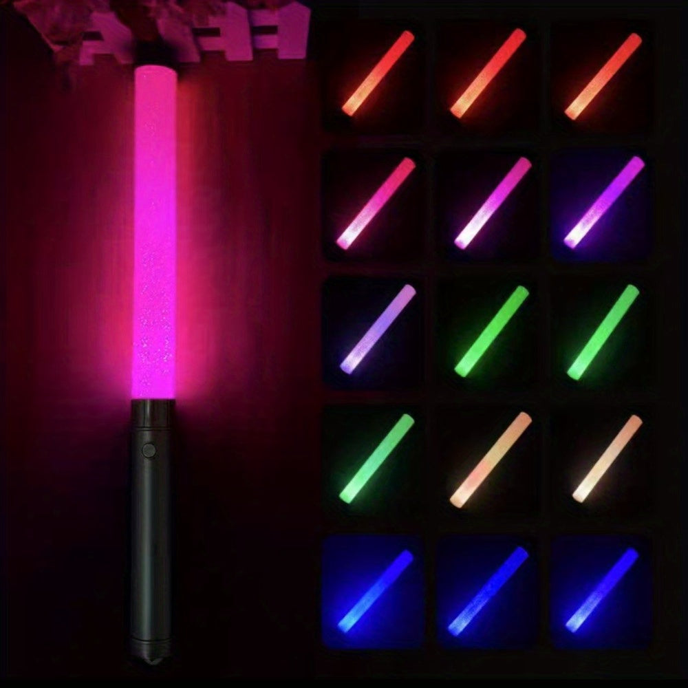 Varita de Luz LED de 15 Colores - Varitas Fluorescentes para Fiestas con Batería Extendida, Ideales para Conciertos, Eventos Nocturnos y Animación en Bares, Accesorios para Fiestas | Agarre Ergonómico | Iluminación Portátil, Suministros para Fiestas Lumi