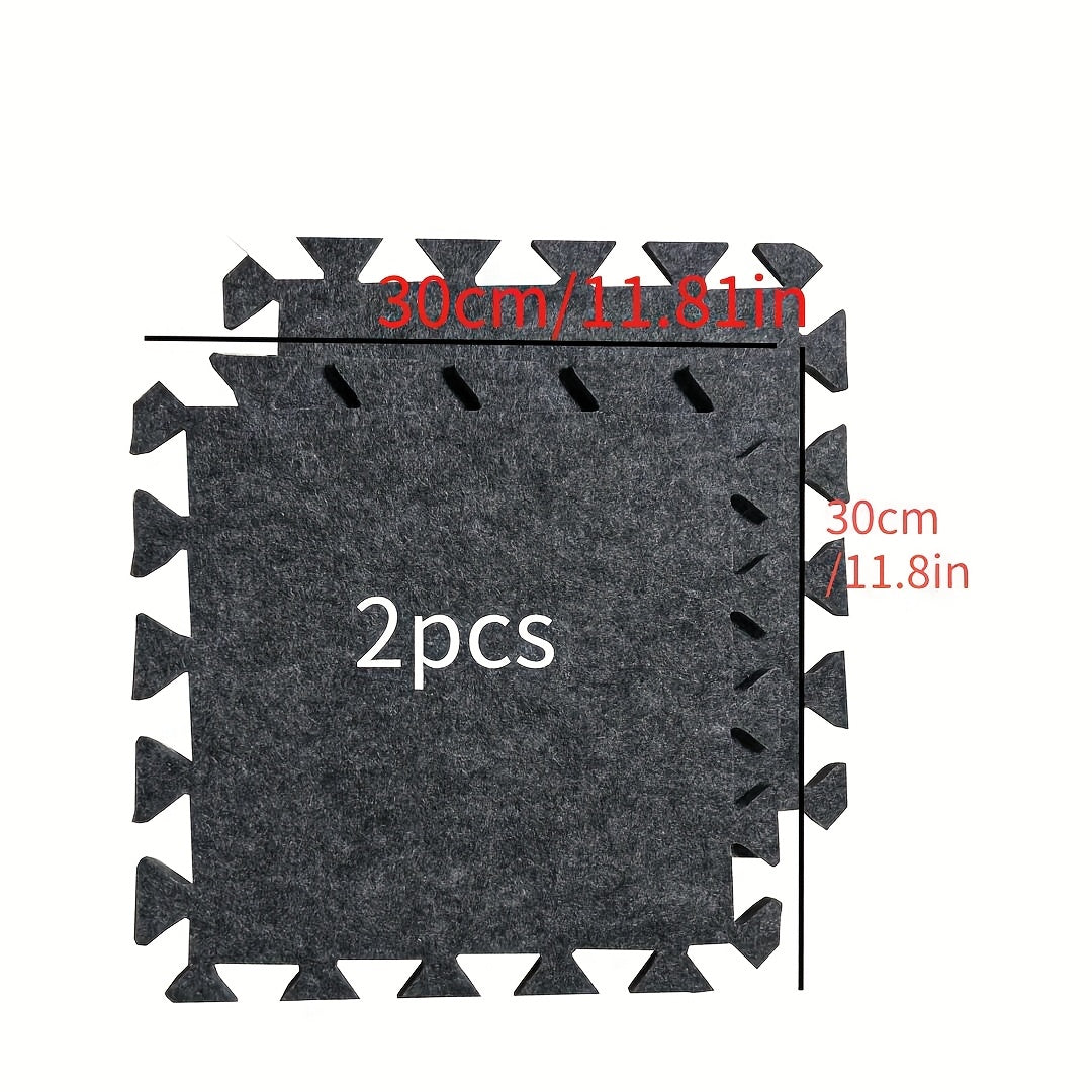 Conjunto de batería de alta calidad 2/4 de alta densidad Alfombra de espuma antirruido interbloqueable - Gruesa, Antideslizante y Absorbente de choques - Gris