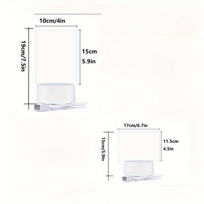 Lámpara decorativa LED Solidolander con pizarra de mensajes, luz cálida, alimentación por USB, diseño moderno, incluye plumón, ideal para sala y dormitorio, regalo perfecto para novia, decoración ambiental, construcción de plástico