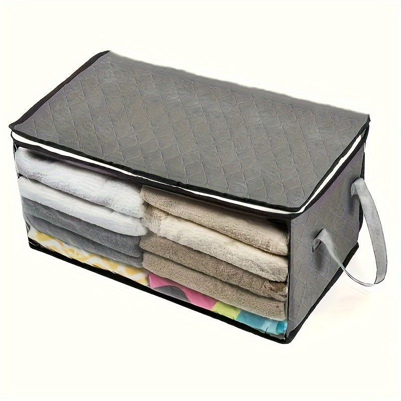 1 Pieza, Bolsa De Almacenamiento Con Cremallera, De Gran Capacidad, Organizador De Ropa, Versátil, Con Asa, Contenedor A Prueba De Polvo Para Armario