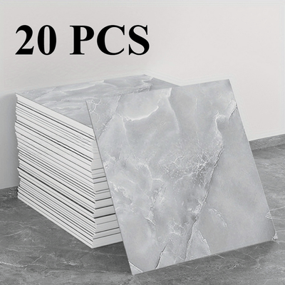 20/40 piezas de pegatinas de pared de efecto mármol de lujo - Azulejos de pared de ducha de PVC impermeable para baño, cocina, sala de estar - Fáciles de aplicar, sin residuo, ensamblaje DIY, estilo clásico, decoración de pared de baño | Decoración de pa