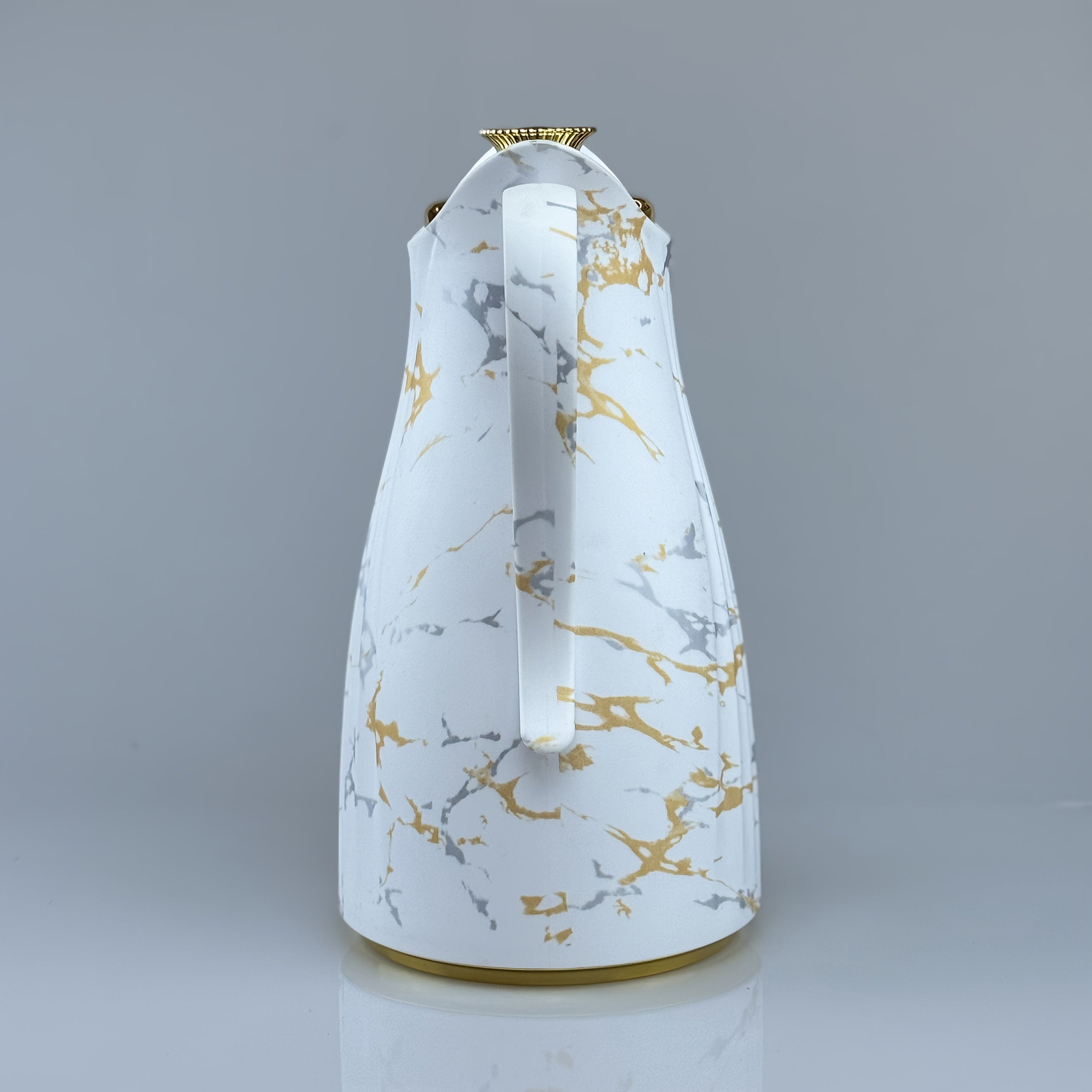 33.83 oz, Patrón de Mármol, Dorado Oscuro, Forro Premium, Vidrio de Borosilicato, Aislamiento al Vacío para Bebidas Calientes y Frías - Mantiene los Líquidos Cálidos o Fríos hasta por 24 Horas