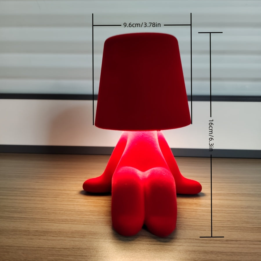 Una luz nocturna LED de tres colores con tacto y ajuste de brillo, recargable por USB, hecha de tela de terciopelo de material ABS, ideal para sala de estar, dormitorio, hotel, mesa de noche, regalo de cumpleaños, etc.