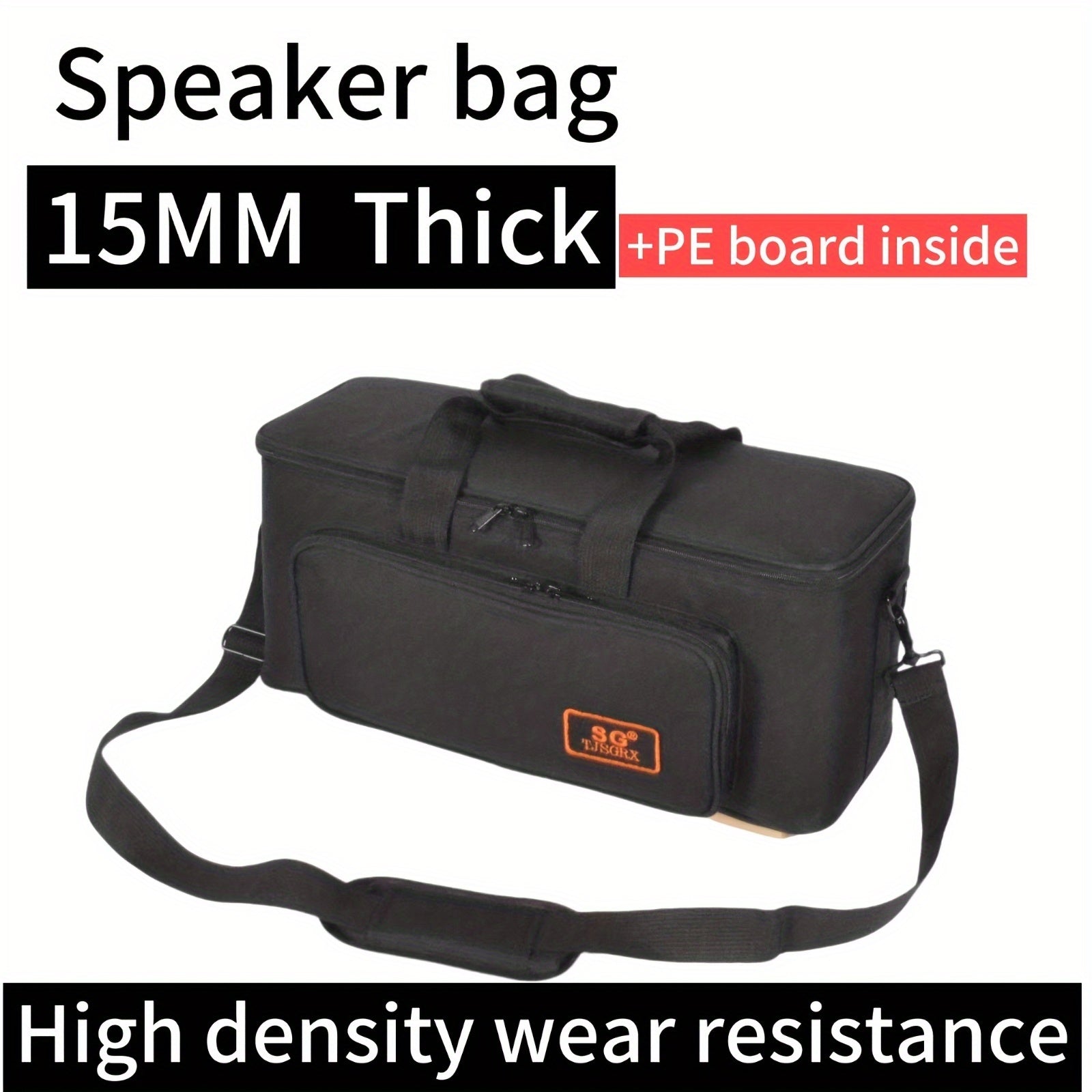 Estuche de altavoz SG TJSGRX para la serie EX de Roland, la serie THR de Yamaha y varios altavoces de marcas - Bolsa de almacenamiento protectora portátil con diseño de tablero EPE, negro, almacenamiento de altavoces portátiles, accesorio organizado, mat