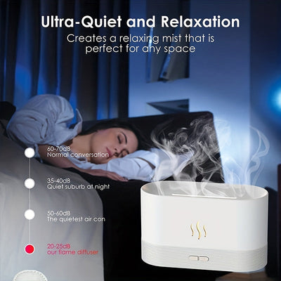 1pc Máquina De Aromaterapia De Llama Simulada, Humidificador De Llama De Escritorio Para El Hogar, Adecuado Para Vaporizar Y Humectar La Cara, Decoración Del Hogar Estética, Decoración De Habitaciones Esencial De Otoño E Invierno