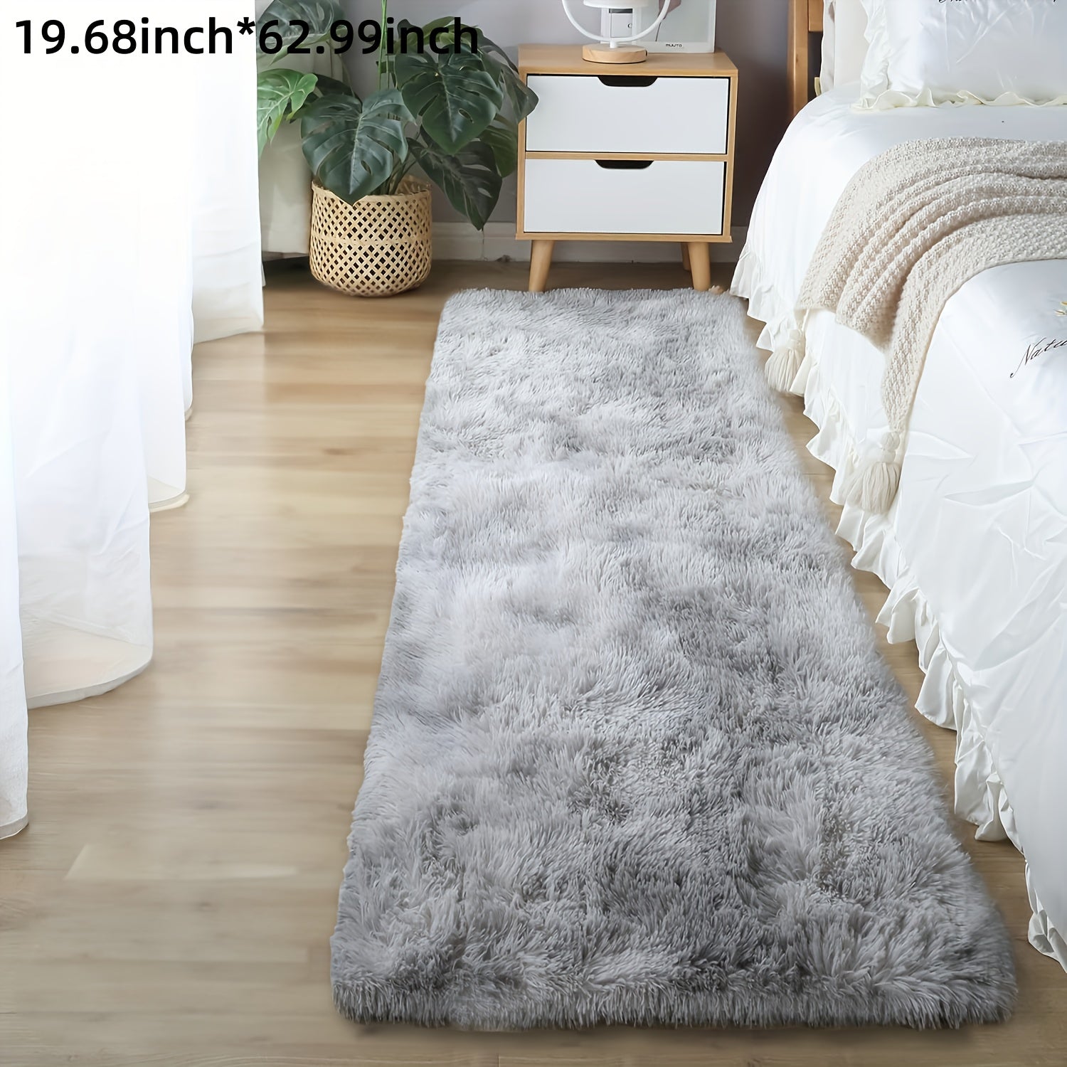 Un tapete de felpa suave, tapete esponjoso antideslizante para la cabecera de la cama, tapete navideño con diseño de nudo, adecuado para decoración de dormitorio y sala de estar, tapete amigable para mascotas, decoración del hogar, decoración de la habit