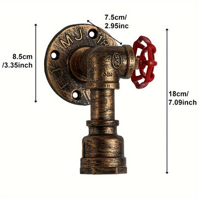 Apliques de Pared de Tubo Industrial - 1/2pcs Luces Metálicas Vintage para Dormitorio, Pasillo, Estudio - Bombilla E27 Incluida, Fácil Instalación
