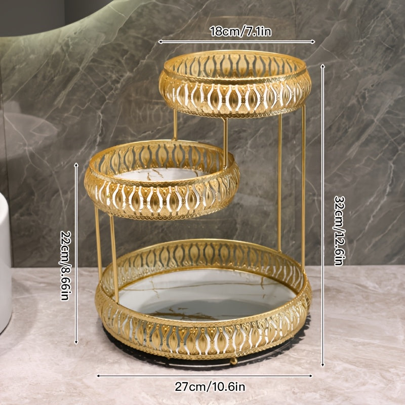 1 pieza Un estante de almacenamiento cosmético elegante y sencillo, con múltiples capas de gran capacidad separadas, conveniente para sacar, resistente y duradero, adecuado para baño, inodoro, vestidor, ahorrar espacio, mantener la encimera limpia