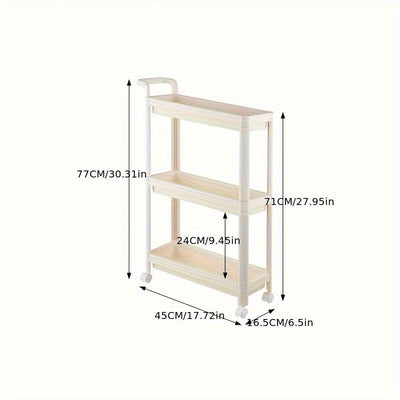 1 Unidad De Estante De Almacenamiento Estrecho Para Condimentos De Cocina, Carrito De Almacenamiento Para Huecos De Refrigerador, Estante De Almacenamiento Móvil Para Espacios Pequeños, Gabinete De Almacenamiento Móvil Para Dormitorio Y Baño, Organizació