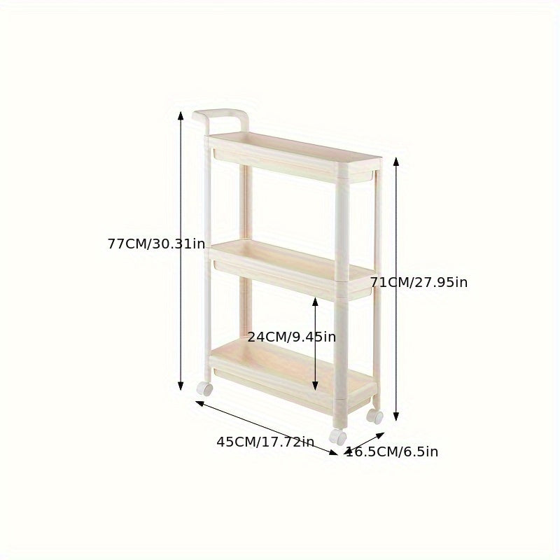 1 Unidad De Estante De Almacenamiento Estrecho Para Condimentos De Cocina, Carrito De Almacenamiento Para Huecos De Refrigerador, Estante De Almacenamiento Móvil Para Espacios Pequeños, Gabinete De Almacenamiento Móvil Para Dormitorio Y Baño, Organizació