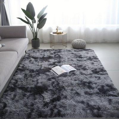1 pieza, alfombra de peluche suave, antideslizante, mullida y esponjosa, para dormitorio, con diseño tie-dye, decoración para sala, dormitorio, apta para mascotas, decoración para el hogar