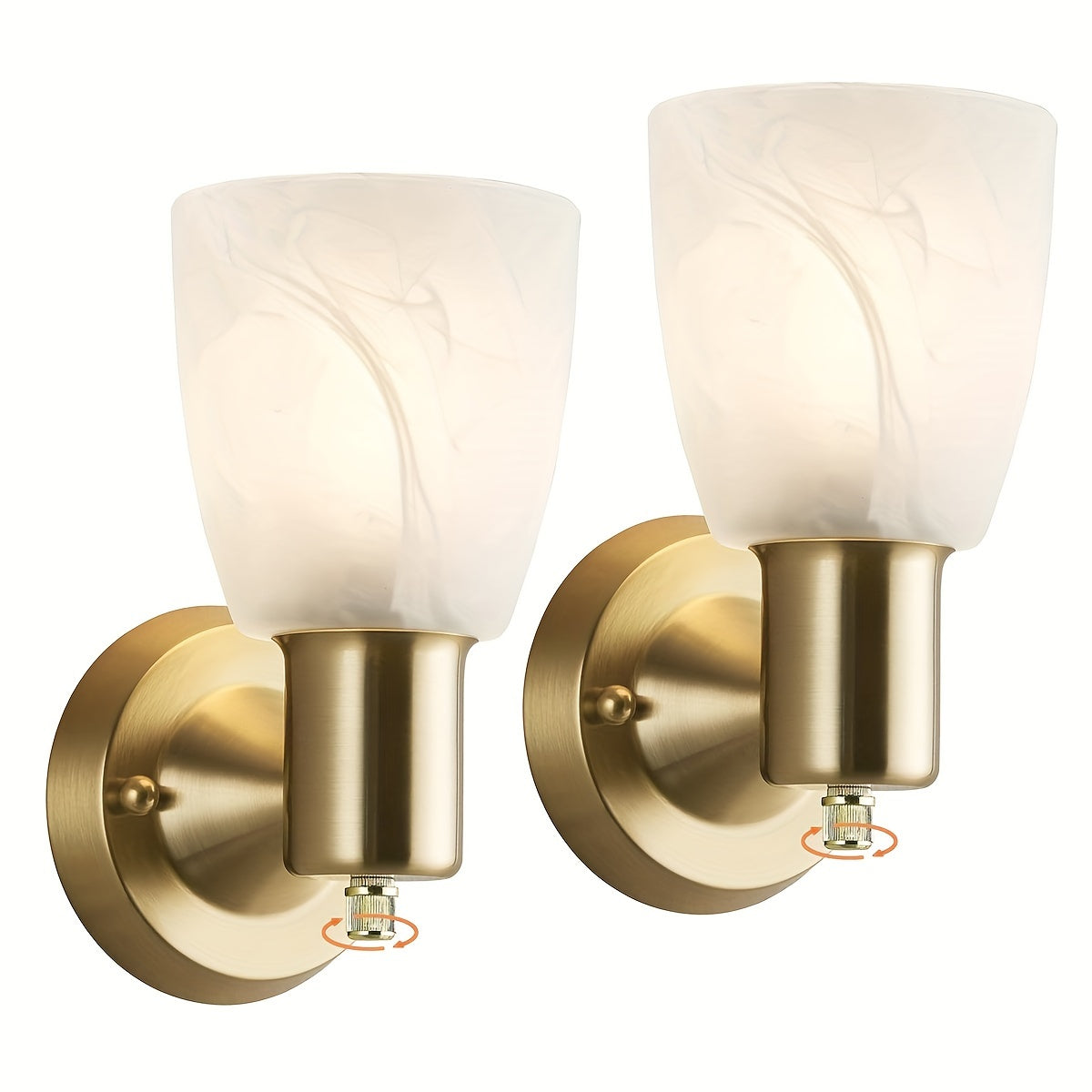 Lámpara de pared moderna para granja con interruptor giratorio - Acabado de níquel cepillado, montaje semienterrado, metal ligero y duradero, ideal para decoración de baño, dormitorio o sala de estar, luz de pared para baño, luz de pared rústica, ilumina