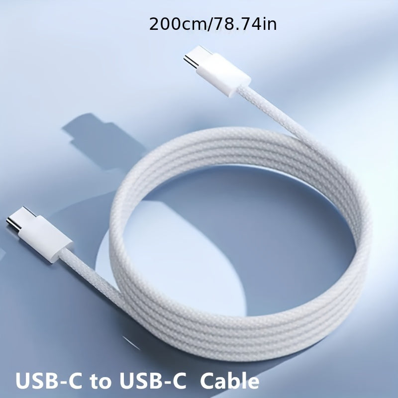 Conjunto de 3 Cables de Carga Rápida USB C a C, Cable Trenzado de Nylon de 60W para Cargador Rápido USB Tipo-C para iPhone16 15/Samsung y Diversos Productos Digitales con Interfaz Tipo-C o Electrodomésticos