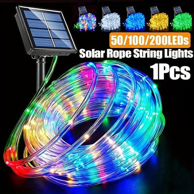 1 unidad de luces solares OKAL RED EAST para exteriores, 6.71/11.89/21.95 metros, 50/100/200 LED, control por botón con 8 modos, decoración para Navidad, Halloween, bodas y fiestas, luces para patio, porche, piscina y árboles, luces colgantes solares par