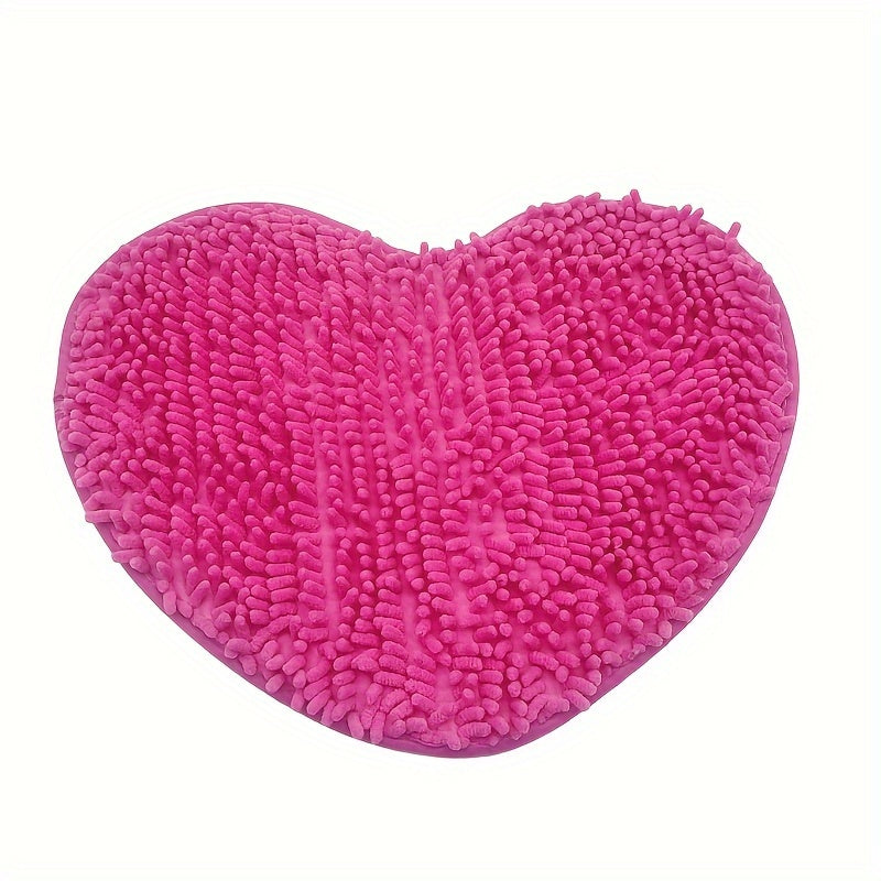 Encantador Alfombra de Chenilla con Corazón de Melocotón - Antideslizante, Suave y Acogedora para Dormitorio, Baño y Decoración de Bodas | Fácil de Limpiar | Regalo Perfecto para San Valentín o Año Nuevo