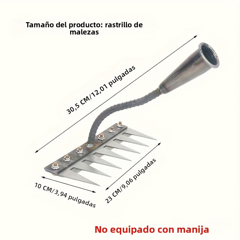 1/2 piezas, herramienta de desmalezamiento de jardín de acero al carbono de alta resistencia - 3 capas, desmalezador de metal multiusos, aerador de suelo, cortador de raíces y rompedor de madera roja, construcción duradera para jardinería y cuidado de cé