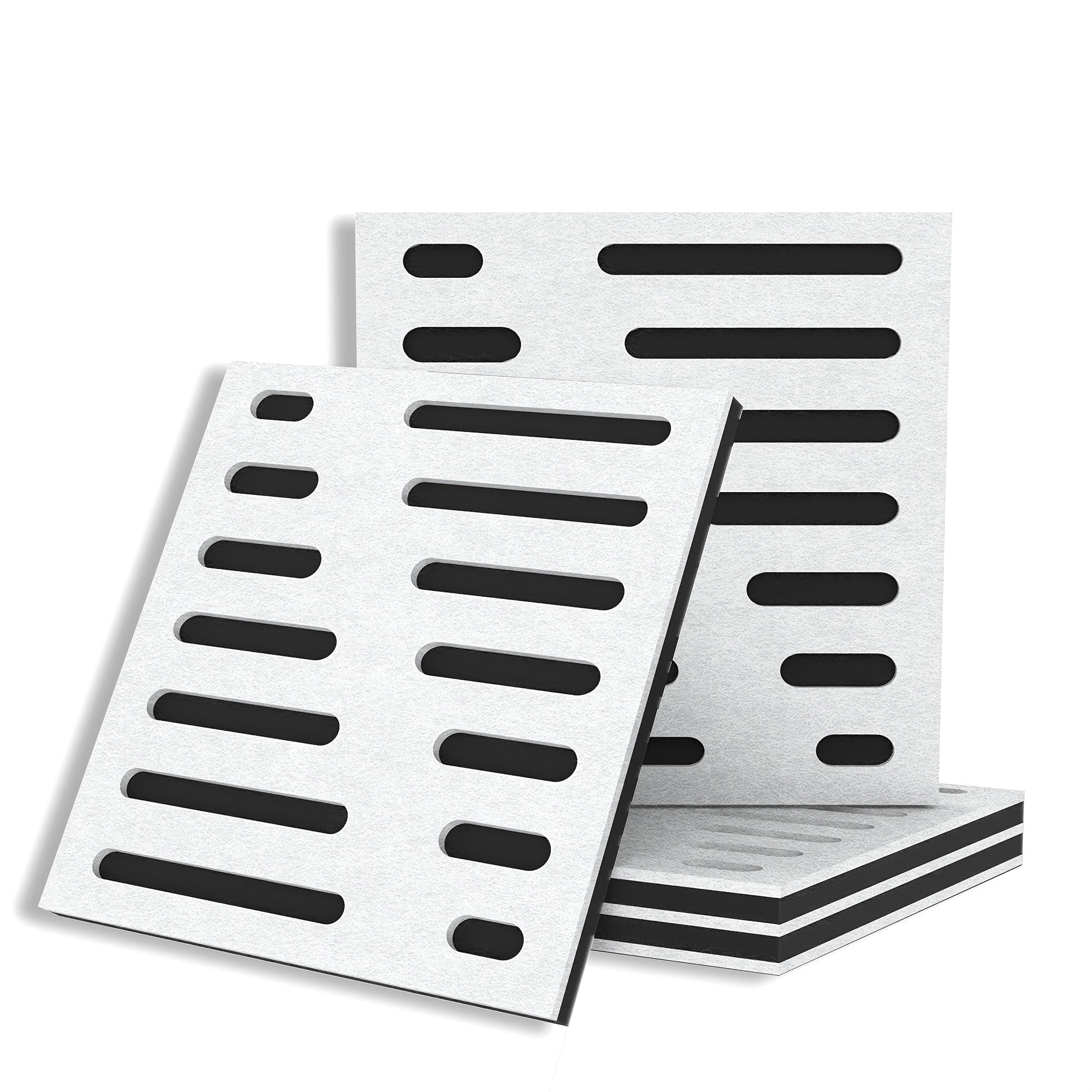 Conjunto de 4 piezas de tablero acústico estereoscópico decorativo autoadhesivo, fácil de instalar, alta densidad para absorción de sonido en estudio y hogar con diseño tridimensional de reducción de ruido