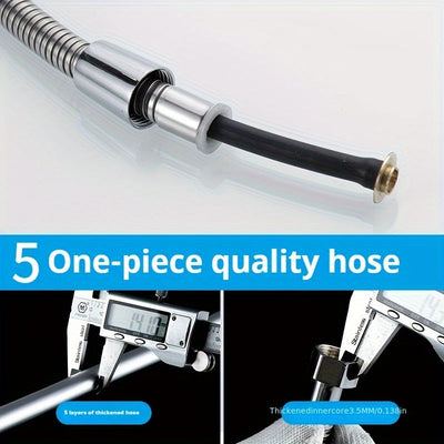 Manguera de ducha de acero inoxidable de 1,5 metros - Resistente a la corrosión, anti-enredado, 10 capas de espesor aumentado, resistente a altas presiones, conector universal de 4 mm, recubrimiento protector resistente al calor, diseño clásico para uso