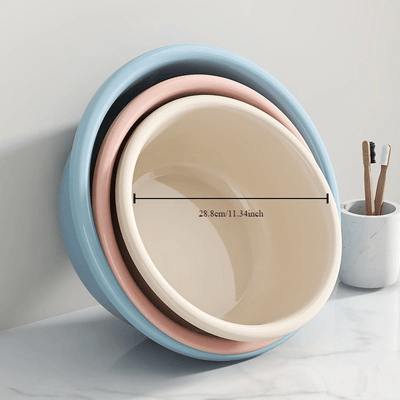 Fregadero de plástico duradero de gran tamaño - Diseño clásico redondo, no necesita electricidad, bañera portátil para adultos, lavado de cara, remojo de pies, uso en dormitorios y hogares, lavadora, remojo en casa, bañera redonda clásica, material fácil
