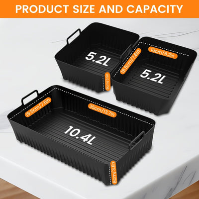 3 piezas de bandeja para hornear de silicona para freidora de aire, reutilizable, compatible con Ninja AF500, accesorios para freidoras de cocina y restaurante, material antiadherente.
