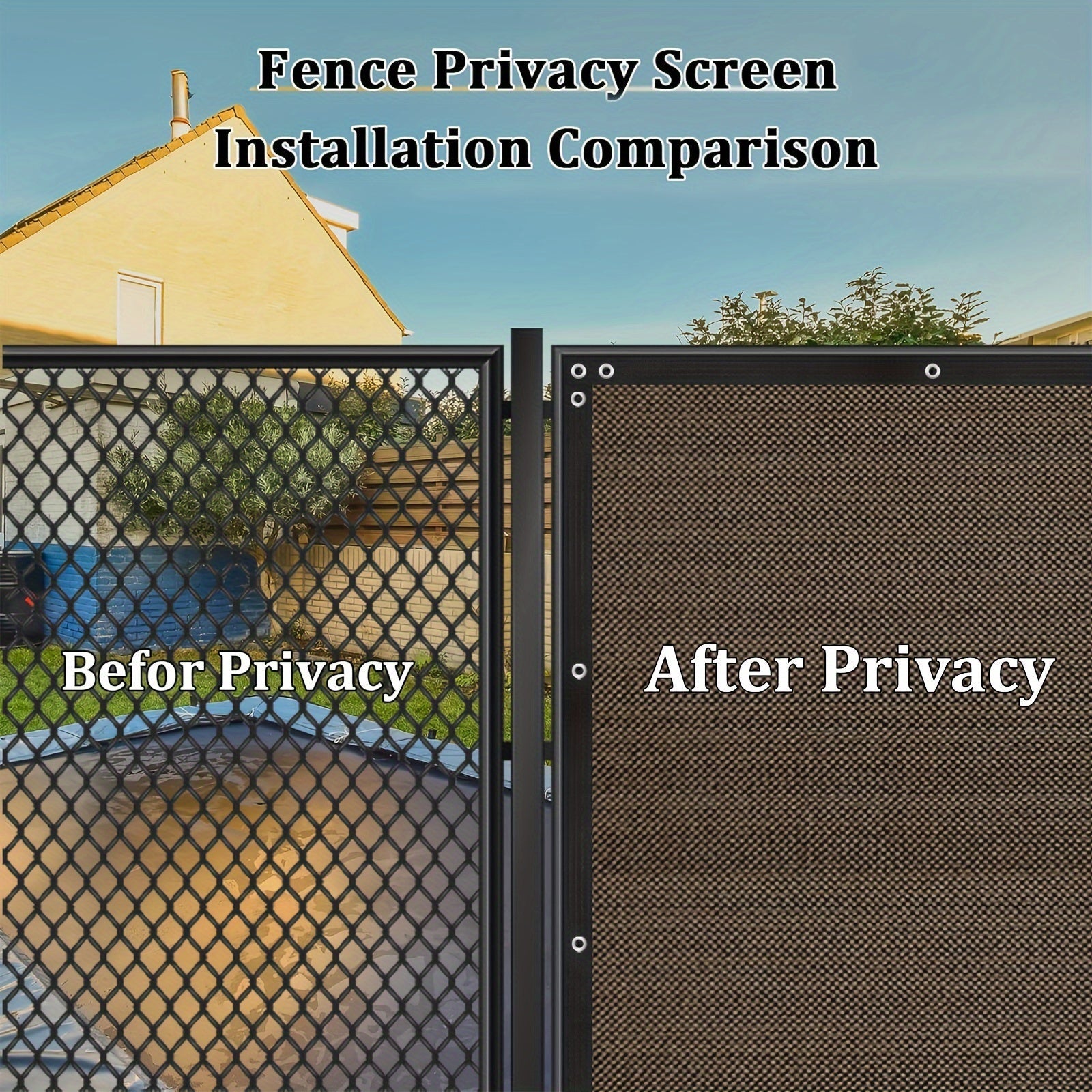 1 pantalla de privacidad resistente color café, 213.36 cm x 15.24 m, marco de nailon con bridas para jardín, patio o traspatio, ideal para protección de paredes, regalo de Navidad y Año Nuevo