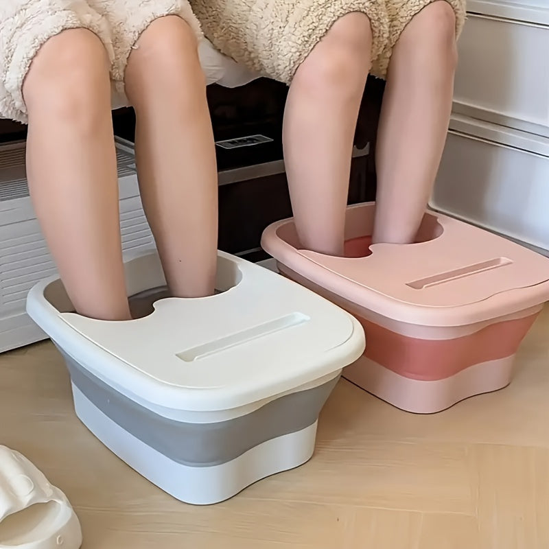 Baño Plegable para Pie - Gran Tubería de Remojo, Construcción en Plástico Resistente, Portátil para Hogar o Salón, Diseño Ahorrador de Espacio, Sin Necesidad de Electricidad/Baterías, Fácil de Limpiar, Cuidado de los Pies en Casa, Exterior Sencillo y Rob