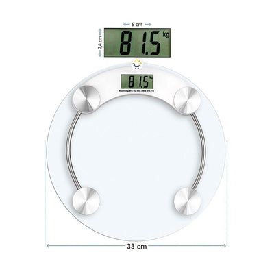 Balanza Redonda Portátil Baño Báscula Digital Pesa 180 Kg GY6991