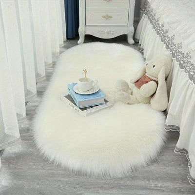 Alfombra de peluche lujosa y suave, 80% acrílico y 20% poliéster, lavable a máquina, liviana y de color sólido para dormitorio, sala o balcón - Uso en interiores