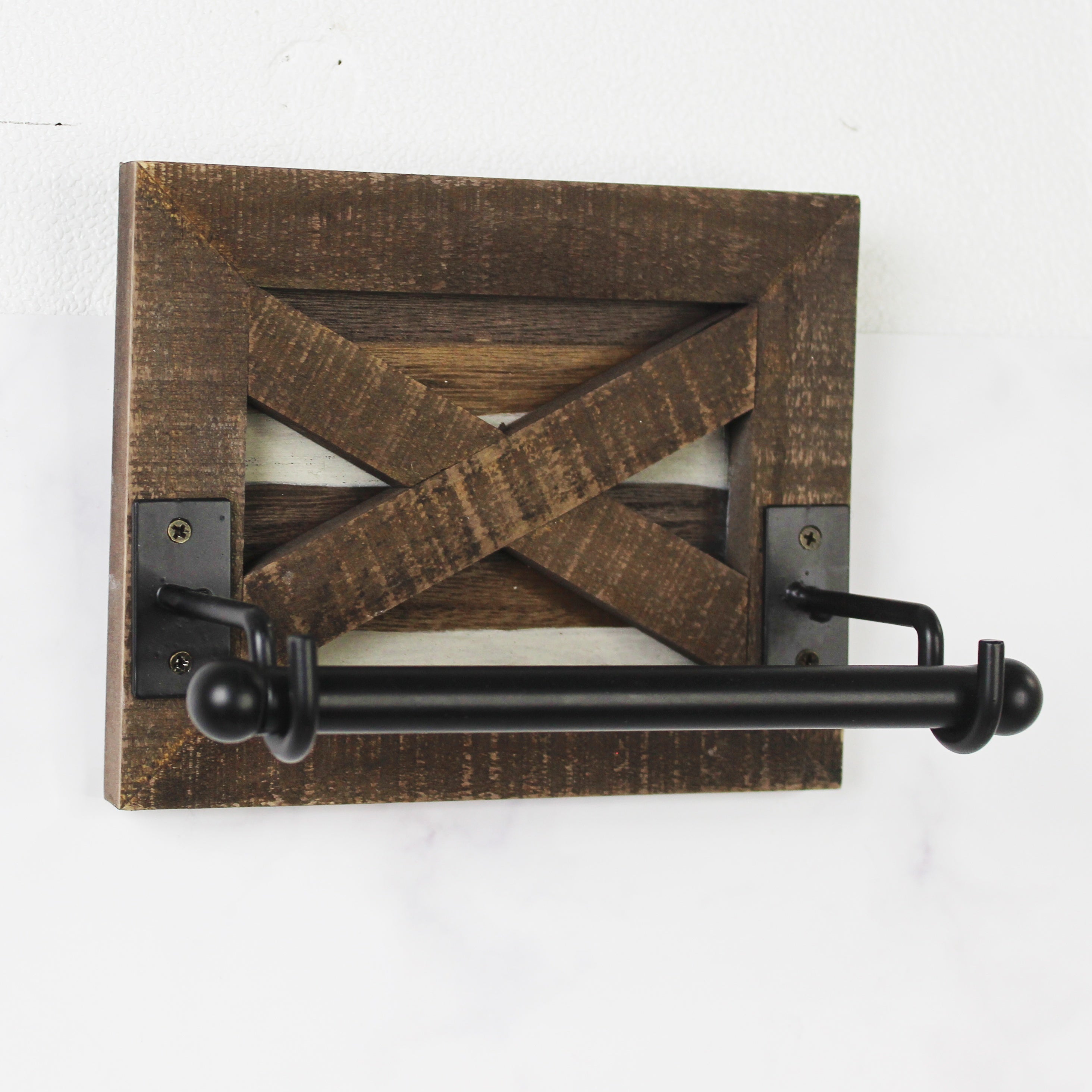 Soporte rústico de madera para papel higiénico de baño, 1 pieza, accesorio de baño, decoración para baño