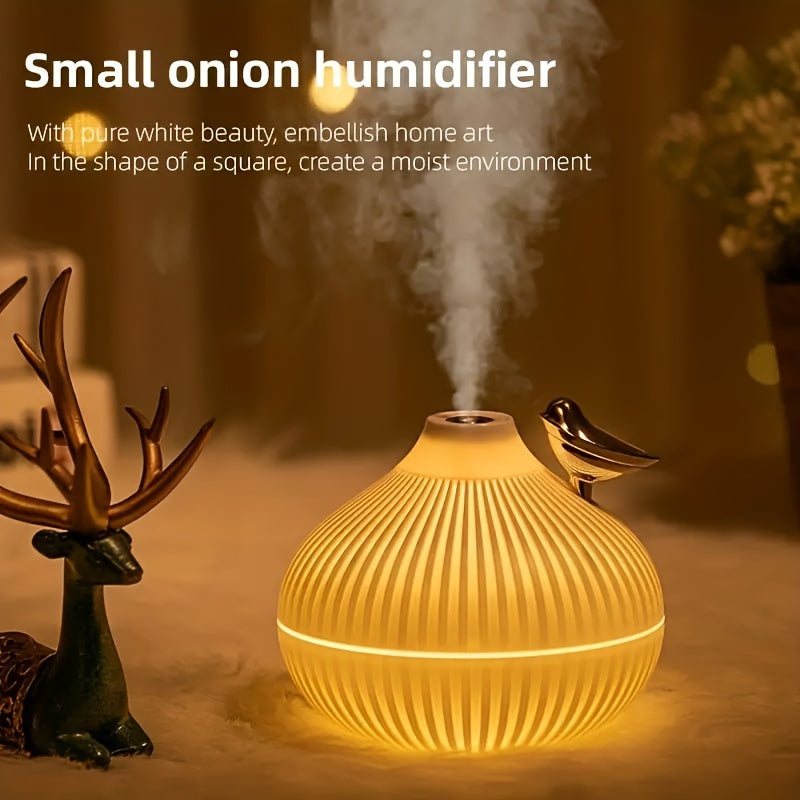 1pc Humidificador ultrasónico en forma de pájaro, capacidad de 300 ml, difusor de aroma silencioso, adecuado para el hogar y la oficina, alimentado por USB, material plástico para varios tipos de habitaciones, voltaje de funcionamiento ≤36 V