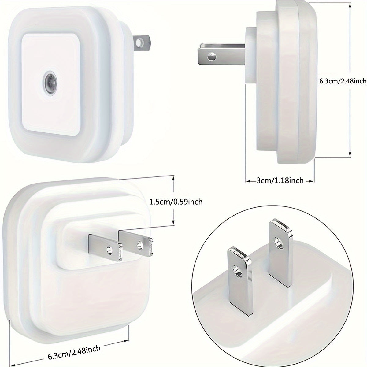 Audeanor 4pcs Luces Nocturnas LED Inteligentes - Encendido/Apagado Automático con Sensor de Movimiento, Iluminación de Pared para Dormitorio, Cocina, Escaleras y Pasillo, Lámpara de Luz Nocturna Inteligente