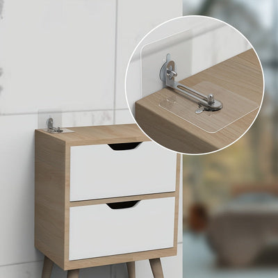 2 unidades de Dispositivo de fijación de muebles para estantería, gabinetes de TV, gabinetes de zapatos, armarios, sin taladro requerido, fijación antivuelco para gabinetes