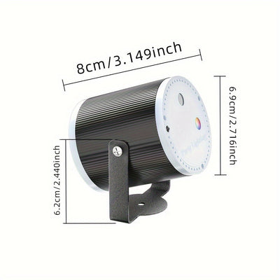Luz de Fiesta con Alimentación USB y 2 Lentes - Control Remoto, Efectos de Sonido y Gobo para DJ, Discoteca, Escenario, Proyector Estroboscópico - Perfecta para Navidad, San Valentín, Cumpleaños, Boda, Decoración de Bar KTV, Ideal para Navidad