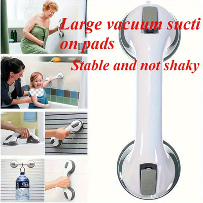 Manija de Ducha Segura con Mayor Potencia de Succión [Versión Mejorada] – Antideslizante, Plástico Duradero, Sin Baterías ni Electricidad Necesaria, para Ayuda al Equilibrio, Compatible con Azulejos, Vidrio y Superficies de Plástico Duro, Accesorio para