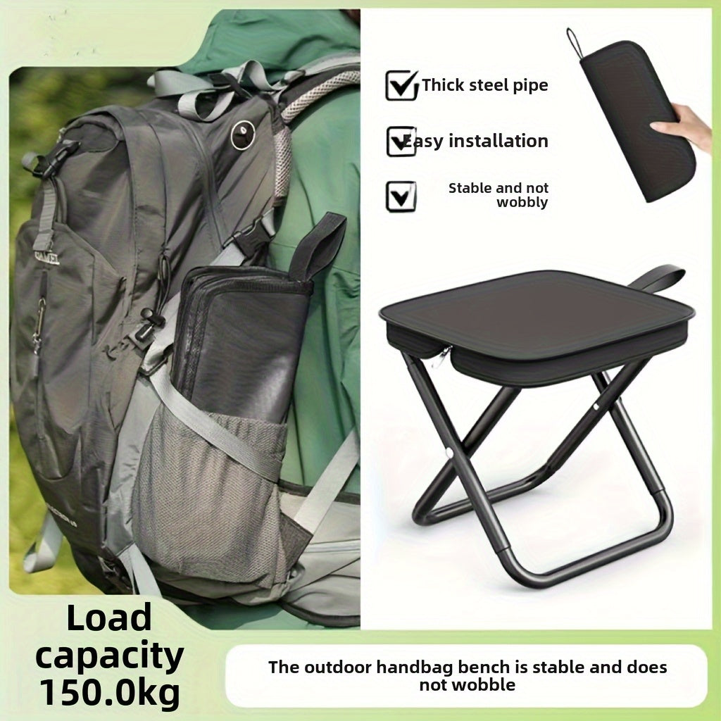 Taburete Plegable de Aleación Ligera con Marco - 1pc Portátil para Acampar y Picnic al Aire Libre con Mochila, Ideal para Adolescentes, Accesorios de Pesca