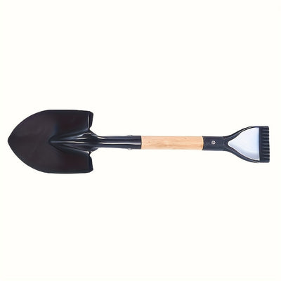 Una pala de jardín de 14,71 pulgadas con mango de madera y mango D - una pala redonda de metal diseñada para cavar suelo, ideal para pequeñas plantaciones y tareas de jardinería, herramienta de jardinería | Mango ergonómico | Herramienta de jardinería du