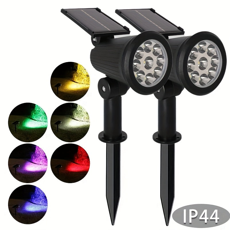 1 Unidad De Luz De Jardín Solar Con 9 LED, Proyector Impermeable Para Exteriores, Luz De Paisaje Para Árboles Y Césped, Luz Solar De Proyección De Colores RGB, Para Jardín, Borde De Carretera, Proyección De Patio, Luz Decorativa De Halloween Y Regalo De