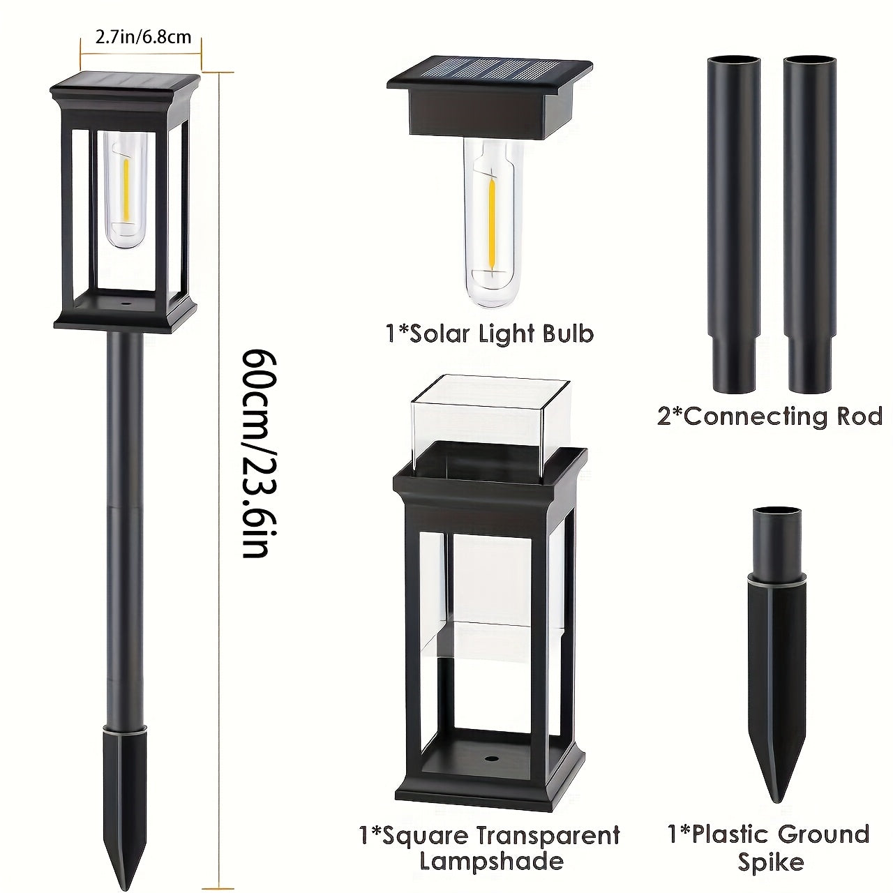 4 luces solares para senderos - Luces brillantes y eficientes para exteriores con función automática de encendido/apagado, ideales para césped, patio, sendero y decoración de garaje, iluminación de paisaje | Iluminación exterior moderna | Paneles solares