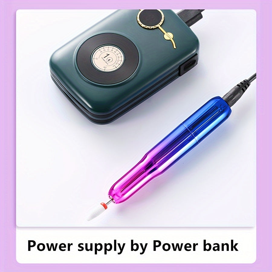 Duofu Profesional Conjunto de Taladro Eléctrico USB - Bajo Ruido y Libre de Vibraciones, Lijadora y Herramienta de Pulido para Manicura y Pedicura, Diseño Portátil, Ideal para Uso en Casa y Salón, Regalo para Mujeres