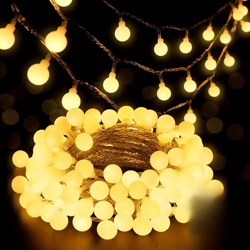1 pieza de luces de bolas LED alimentadas por USB - 8 modos de iluminación, diseño que brilla en la oscuridad para bodas, fiestas, decoración del hogar, dormitorio interior, habitación, pared y decoración de tiendas, luces que brillan para dormitorio, am