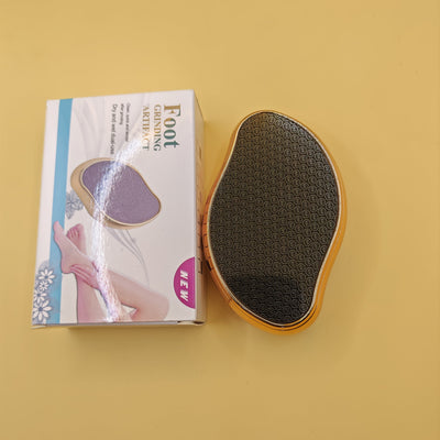 Eliminador de Piel Dura - Lima para Pies No Eléctrica, Exfoliante Nano Vidrio Beige Claro y Eliminador, Cuidado de Pies Suave sin Pilas (Rojo/Azul/Amarillo) - Ideal para Hogar, Salón o Viaje - Herramienta Ergonómica Manual, Dispositivo de Pedicura Portát