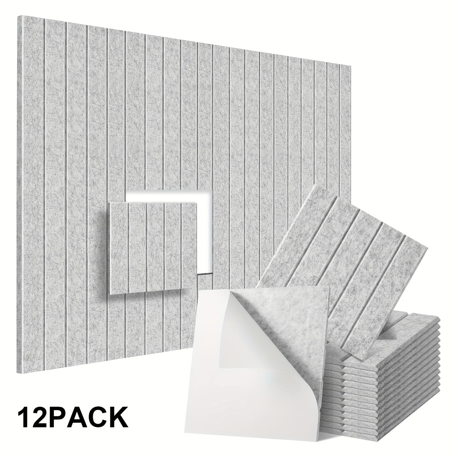 12 Paneles de Espuma Aislante Acústica, 30.48 cm x 30.48 cm x 1.02 cm, Azulejos Autoadhesivos para Estudio/Sala de Grabación, Paneles Absorbentes de Sonido de Alta Densidad