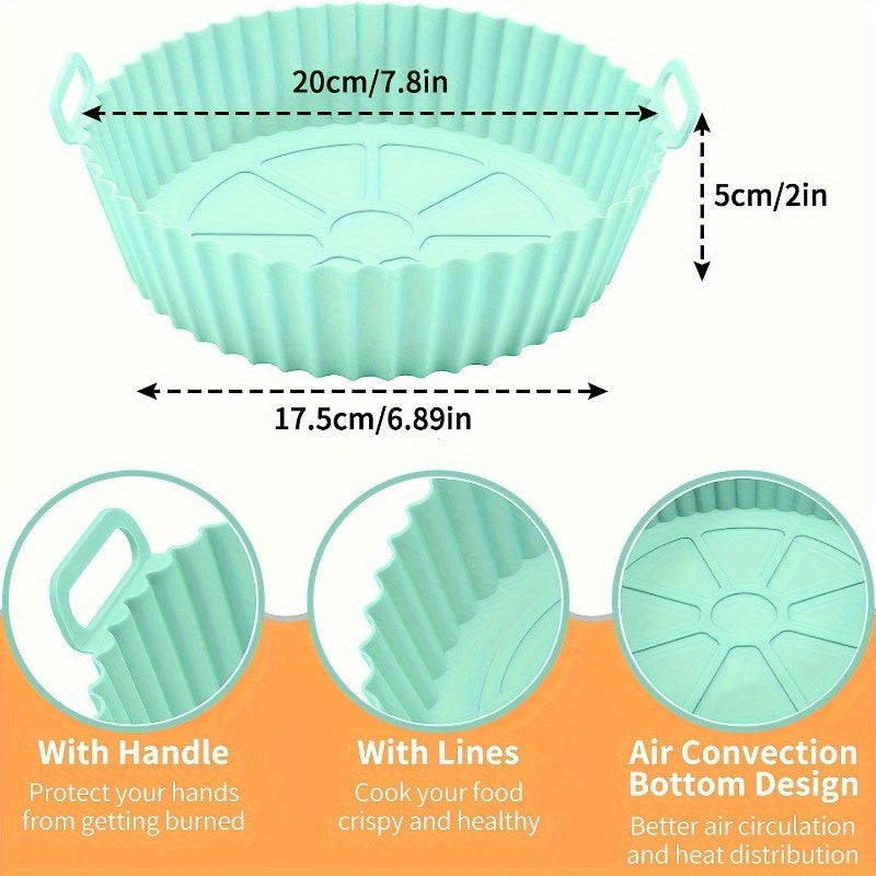 1 pieza de bandeja de horno de silicona reutilizable - Resistente a altas temperaturas, antiadherente, fácil de limpiar, opciones de colores múltiples para horno, sartén, microondas - Ideal para alas de pollo y más, accesorios para freidor de aire