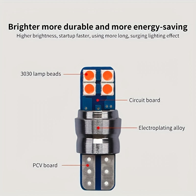 2pcs Luces LED de Coche de Doble Color T10 W5W T15 W16W, Súper Brillantes 3030 8SMD, Libre de Errores Canbus, Disipador de Calor de Aluminio, 12V-28V, Sin Polaridad, Instalación Plug & Play