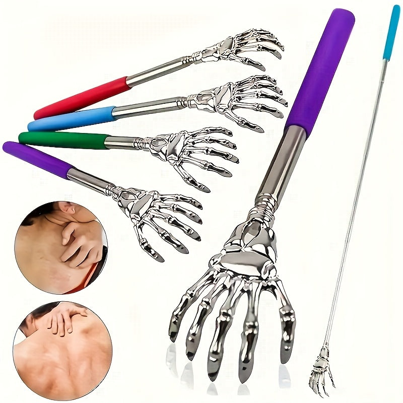 1 pieza de rascador ajustable de acero inoxidable con garras extensibles, mango ergonómico y portátil - 3 colores disponibles, ideal para masajes y rascar