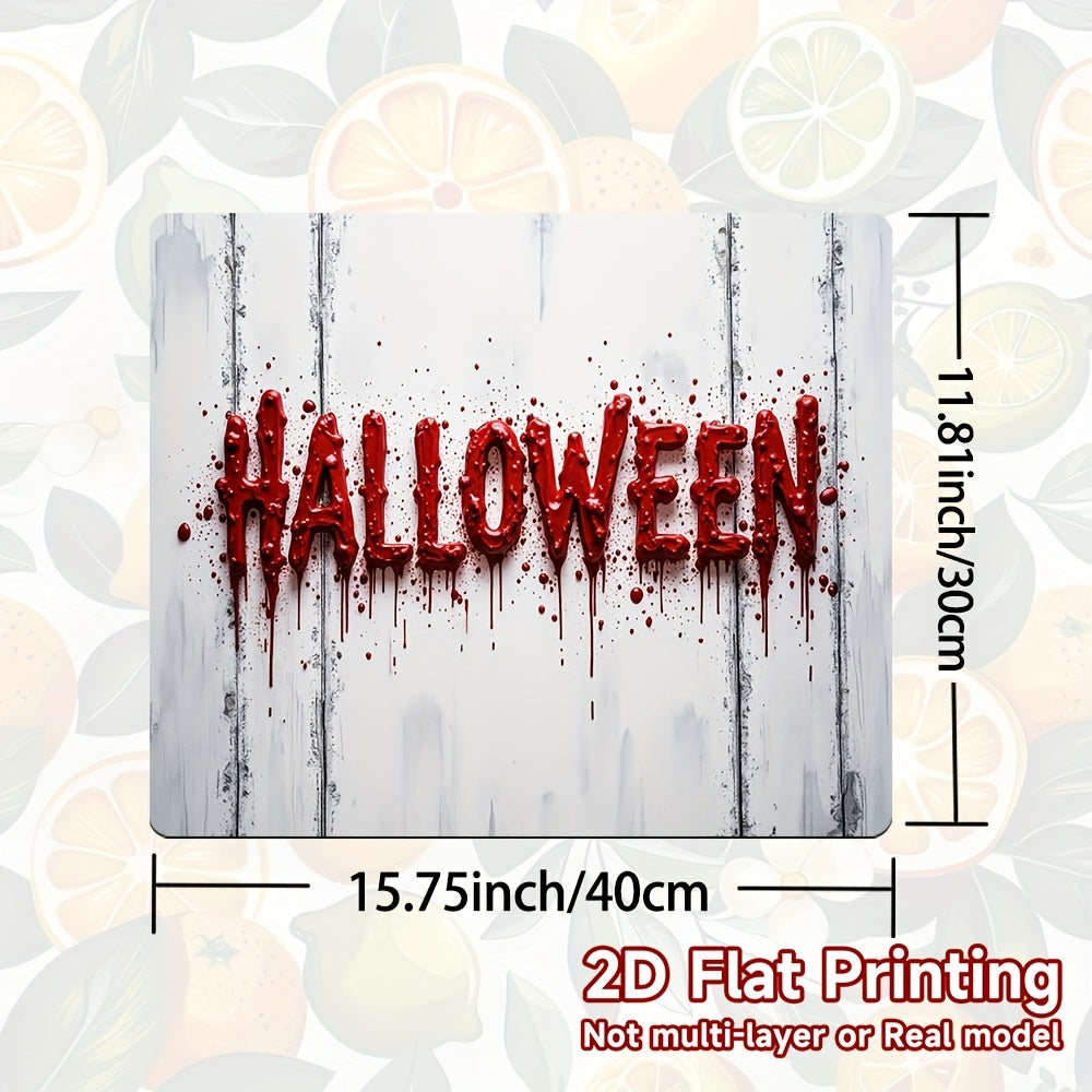1pc Protector de Estufa para Halloween - Decoración Espeluznante con Salpicaduras de Sangre Roja, Compatible con Estufas de Gas/Eléctricas, Lavadora y Secadora - Alfombrilla Duradera para Fiestas de Halloween (100% Poliéster), Accesorio Festivo, Temática